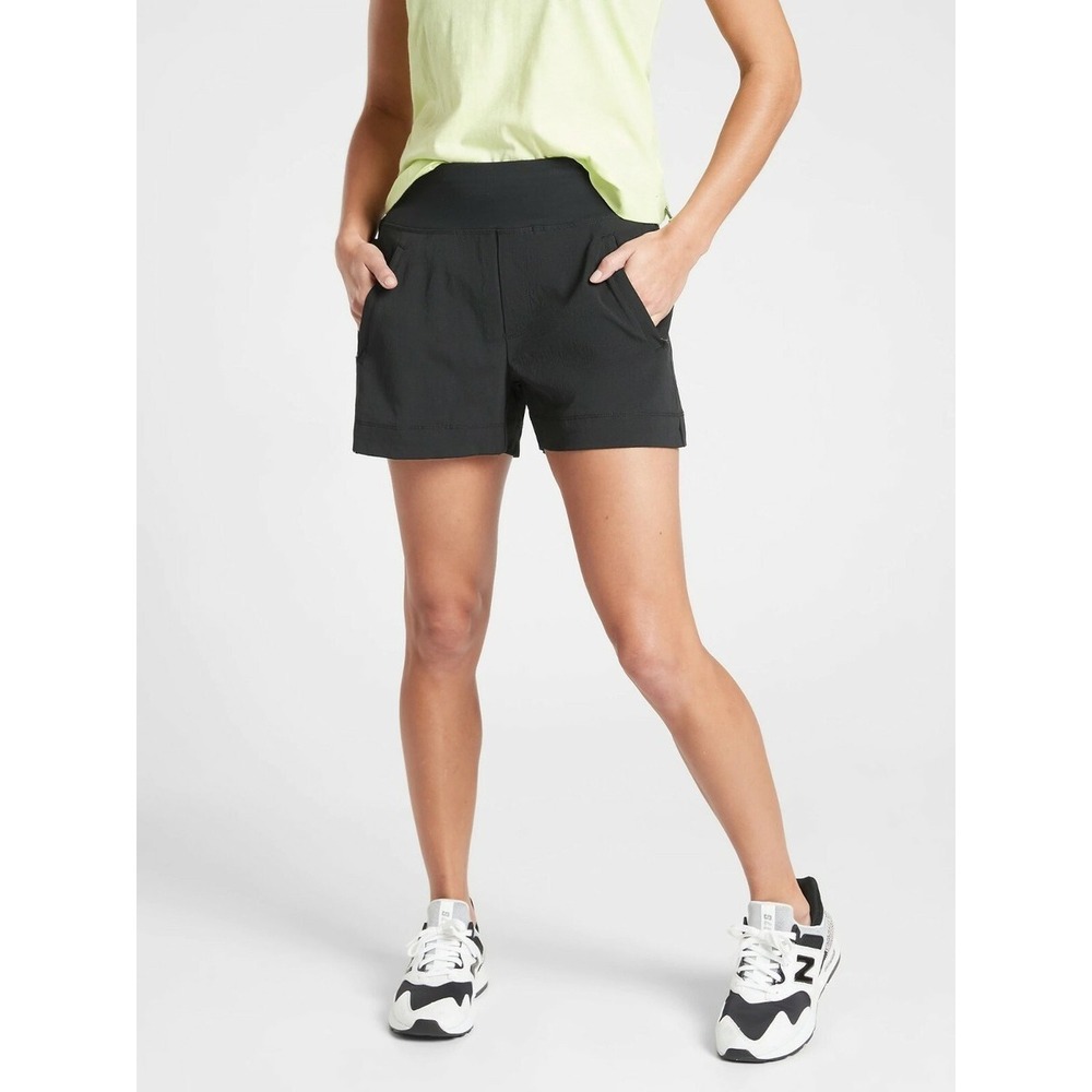 Athleta Trekkie North Shorts Women Sz 18 Black Athletic Pull On Gym Walking